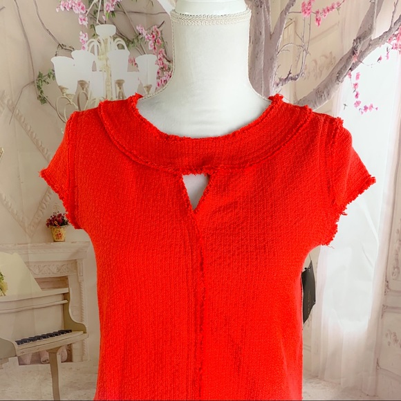 SOLD NEW Zara Basic Women’s Orange Tweed Blouse - Picture 2 of 7